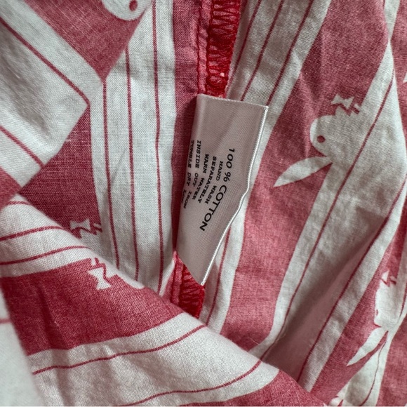 Playboy halter tank top striped white red buttons pin up girl rabbit heads RARE - Picture 10 of 11